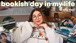 SLOW BOOKISH DAY IN MY LIFE | book shopping, crochet projects, reading a classic, & record shop 🫧