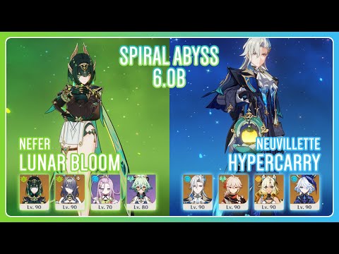 [NEW] C0 Nefer Lunar Bloom & C0 Neuvillette Hypercarry | Spiral Abyss 6.0b | Genshin Impact