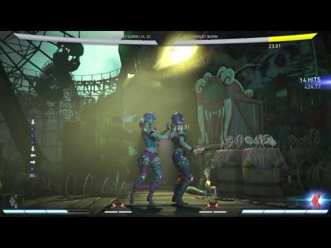 Injustice 2: Harley Quinn 447 damage 1-bar corner combo plus damage over time