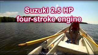 preview picture of video 'Suzuki 2.5 HP four stroke engine 8.7.2014 Luodon saari näkyy! duża wyspa большой остров'