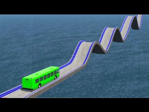 Impossible Growing Wave Bridge Crossing Cars Vs Deep Water BeamNG.Drive