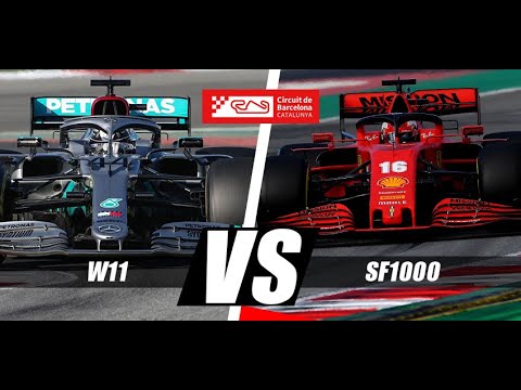 Test F1 2020 Onboard Mercedes W11 vs Ferrari SF1000