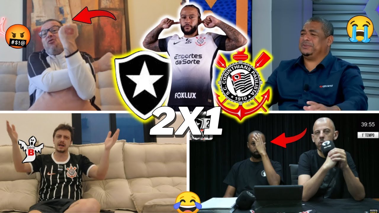 🤣🤣REAÇÕES DOS CORINTHIANOS AMASSADO E CHORO AO VIVO - BOTAFOGO 2X1 CORINTHIANS