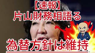 為替方針は維持 片山財務相語る   さようなら