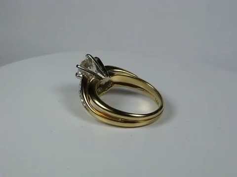 Diamond Engagement ring wedding band SET 1.26CTW  0.94CT Center 14K Yellow Gold