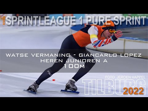 Watse Vermaning - Giancarlo Lopez 100m Sprintleague 1 Tilburg 2022