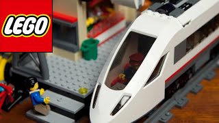 Lego High Speed Passenger Train 60051 with Train Station 60050 [Unboxing - Build - Review]