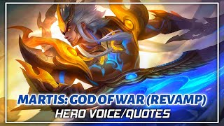 Download lagu Martis: God of WAR (Revamp) Voice / Quotes | MLBB | Mobile Legends mp3