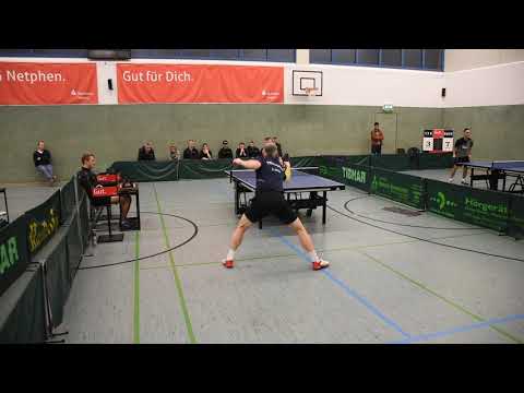 Martin Biolek - Benjamin Krämer ( VTV Freier Grund ) am 25.01.2020: 11:6, 6:11, 9:11, 11:3 und 11:1