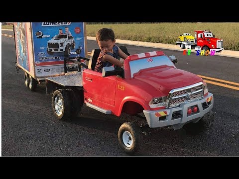 Kruz Buying Powered Ride On Ford Raptor At Walmart Somebody Stole His Wheel on His Flatbed Truck