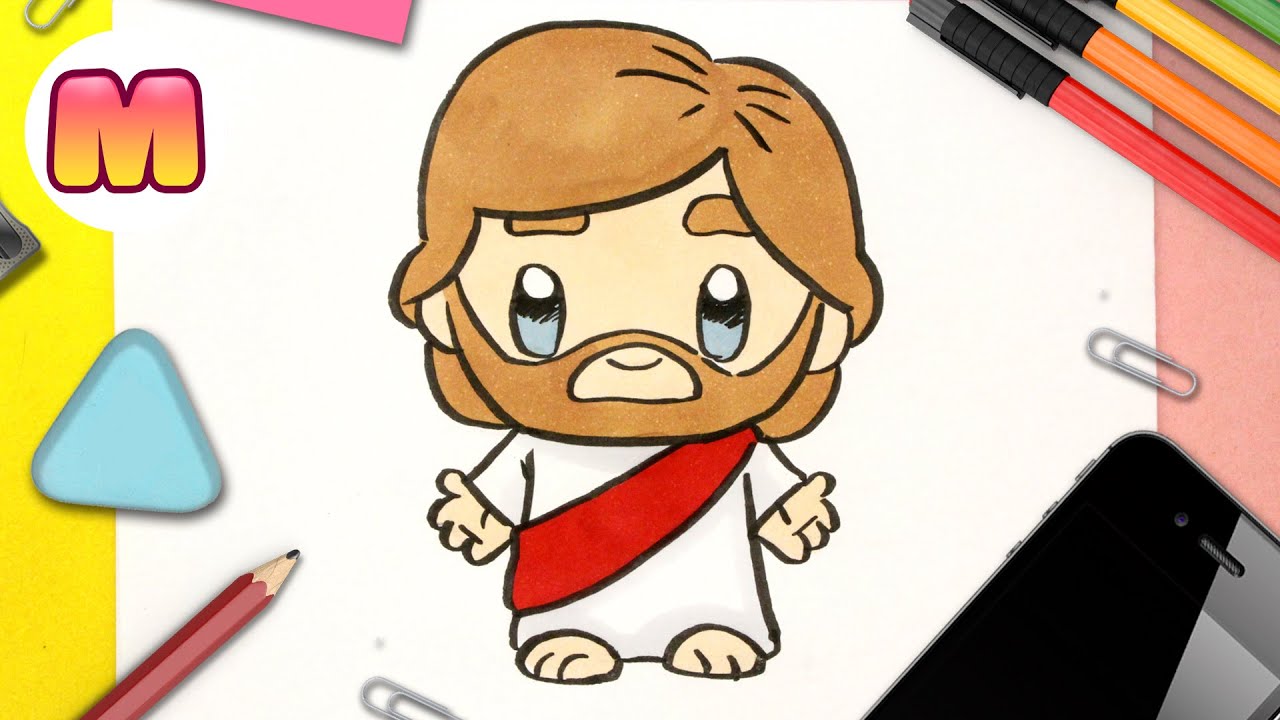 HOW TO DRAW JESUS ​​OF NAZARETH KAWAII 💖 Christmas Drawings 💖 How to draw Jesus Christ