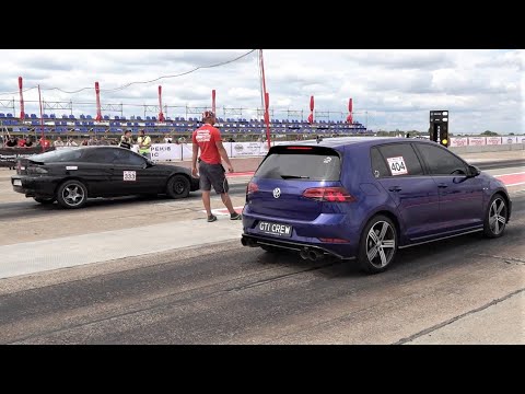 VW Golf R vs Mazda MX-3 - Drag Race