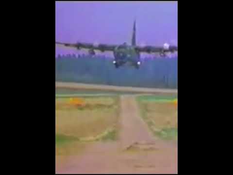 Dropping a tank from a transport plane at 140 mph