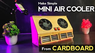 Diy mini air cooler | stay cool with this easy cardboard ac tutorial at home #diy #cardboardcraft