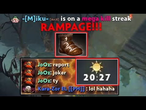 PUDGE MID WITH POWER TREANDS IS OP!! -- 100% INSANE 20MINS RAMPAGE!!!