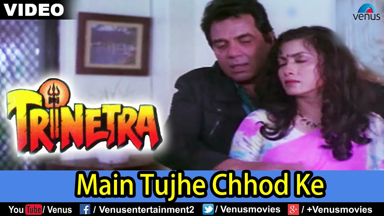 Main Tujhe Chhod Ke Lyrics  | Trinetra | Mithun Chakraborty, Dharmendra | Kumar Sanu | Anand Shrivastav, Milind Shrivastav