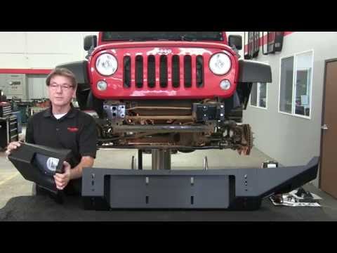 Go Rhino BRJ40 Front Bumper for Jeep Wrangler JK Installation (23100T)
