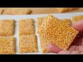 2 Ingredients Crunchy Sesame Bar Sesame Seed Candy