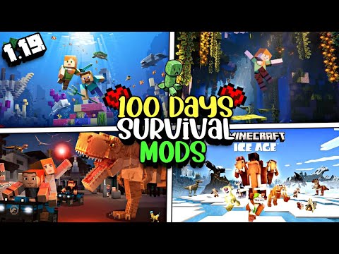 Top 5 best mods for minecraft 100 days survival || minecraft 100 days || mods minecraft pe 1.19