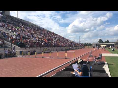Hutchinson's Jared Page, 6A 300 Hurdles Champ
