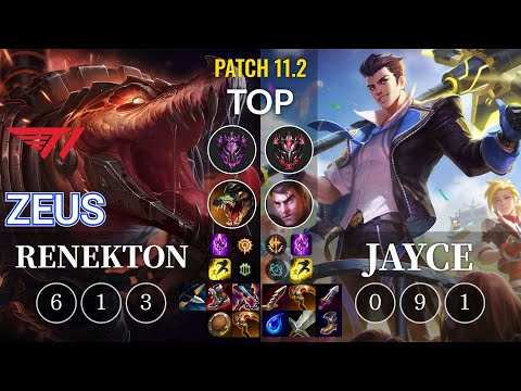 T1 Zeus Renekton vs Jayce Top - KR Patch 11.2