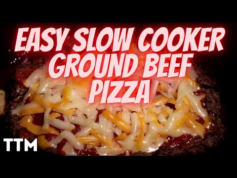How to Make a Slow Cooker Ground Beef Pizza ~ Meat Crust Pizza Recipe