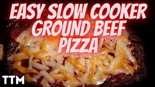 How to Make a Slow Cooker Ground Beef Pizza ~ Meat Crust Pizza Recipe
