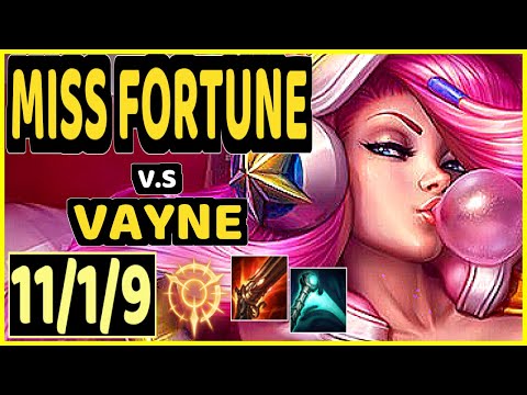 YUUKI60 (MISS FORTUNE) vs VAYNE - 11/1/9 KDA BOTTOM ADC GAMEPLAY - EUW Ranked MASTER