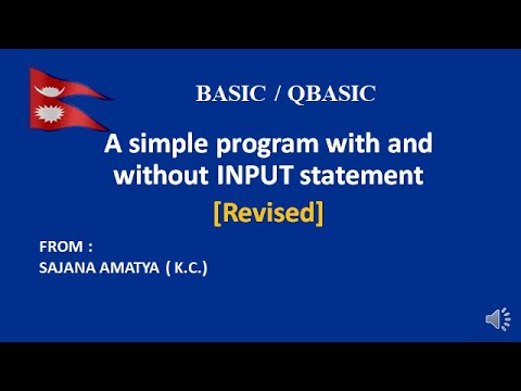 A Qbasic Program With And Without Input Statement Revised