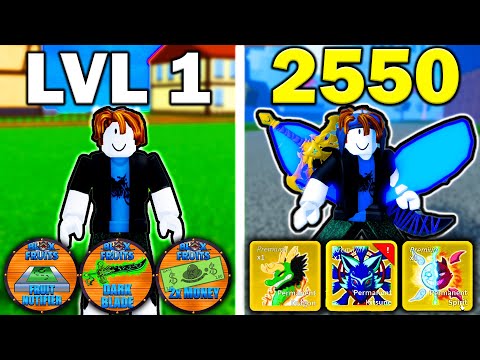 Noob To Max With ALL PERM FRUITS And GAMEPASSES In Blox Fruits