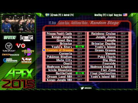 Apex 2015 - Mew2King & Liquid' Hungrybox Vs. Android & [A] Armada - SSBM Grand Finals - Melee