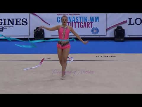 Victoria SOERENSEN (DEN) ribbon - 2015 Stuttgart worlds Qualifs