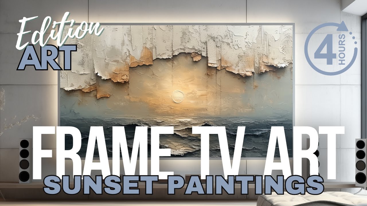 Serenity at Dusk: Ocean Sunset Abstracts Art  4K Oil Painting Collection #arttvscreensaver #artwork