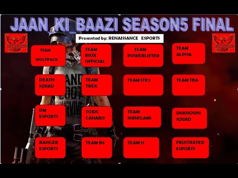 [Hindi] Jaan_Ki_Baazi Season 5 Grand Final by Renaissance Esports-Match 1 Erangel