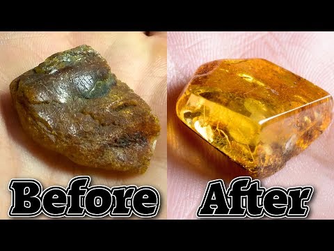 Gemstone from Raw Amber Using Sandpaper, Cloth and Toothpaste (Shaping and Polishing.)