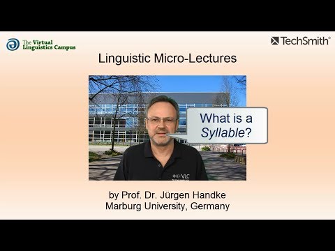 PHY_025 - Linguistic Micro-Lectures: The Syllable