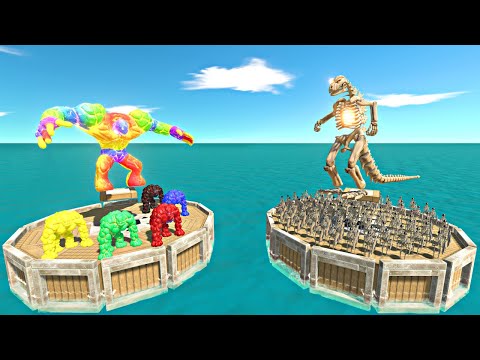 Skeleton Team Coliseum Challenge | Lava Golem Family vs Skeleton Team-Animal Revolt Battle Simulator