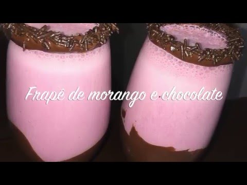 Frapê de morango com chocolate
