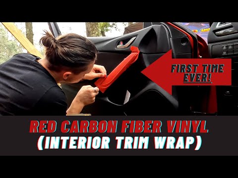 Interior Trim Wrap - Red Carbon Fiber Vinyl