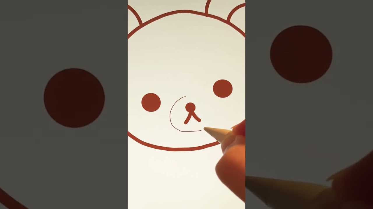 Drawing Cute Rilakkuma bear on IPad. Procreate kawaii drawing for beginners #shorts #art #drawing