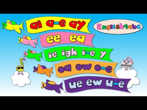 Long Vowels Song - "ai/a-e/ay - ee/ea - ie/igh/i-e/y - oa/o-e/ow - ue/u-e/ew”