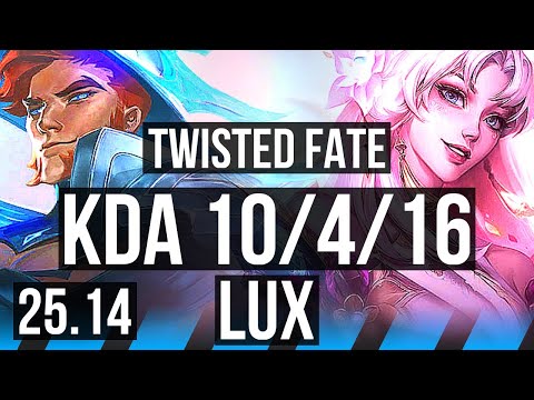 TWISTED FATE vs LUX (MID) | EUW Diamond | 25.14