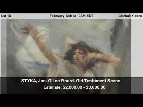 STYKA, Jan. Oil on Board. Old Testament Scene.