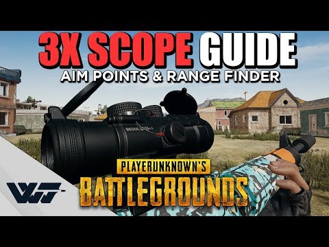 GUIDE: How to use the 3X SCOPE! AIM POINTS + RANGE FINDER for 10 different weapons - PUBG