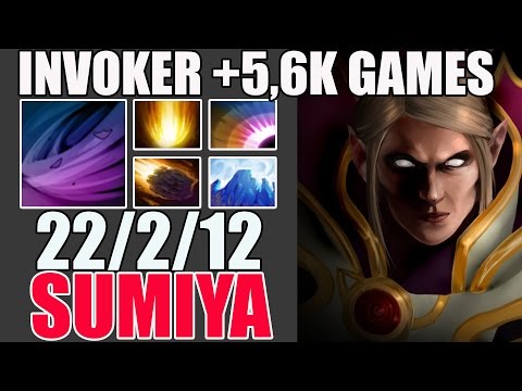 THE BEST INVOKER +5,6K GAMES - SumIYa 6k MMR Plays Invoker WITH 22 KILLS LIKE A BOSS - Dota 2