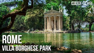 Villa Borghese Gardens and Park, Former Outskirts Of Ancient Rome - 🇮🇹 Italy - 4K Walking Tour