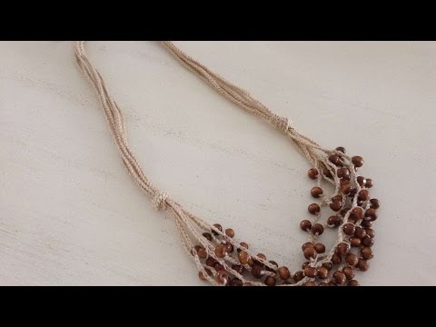 How To Make A Crochet Necklace With Wooden Beads - DIY Crafts Tutorial - Guidecentral
