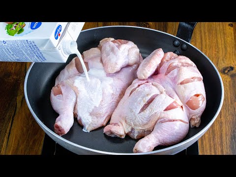 Möchten Sie das Huhn kochen, wie es niemand tut? Milch ist Ihr Verbündeter!