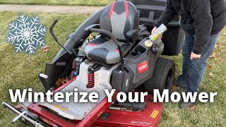 How to winterize a riding lawn mower.