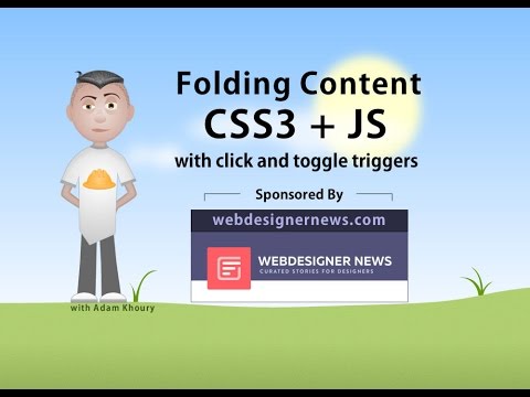 Folding Content Nav Menu CSS3 Animation JavaScript Tutorial